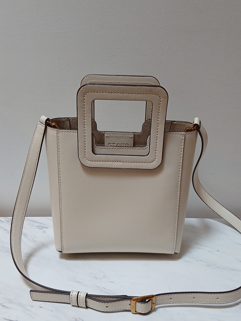 STAUD Mini Shirley Leather Bag Tote Crossbody